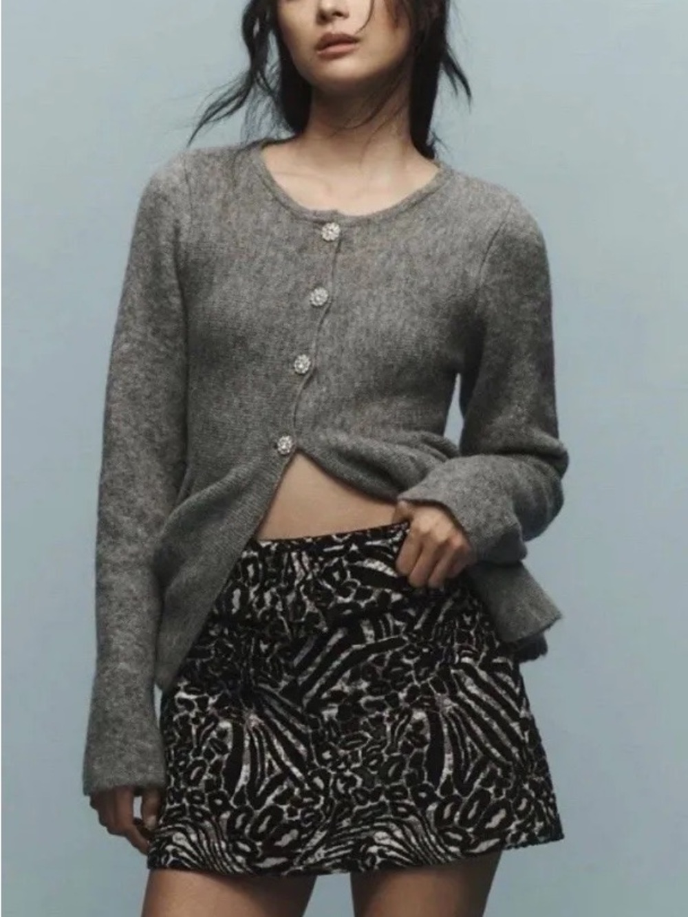 Anthropologie Maeve Belted Animal Print Micro Mini Skirt Sz S